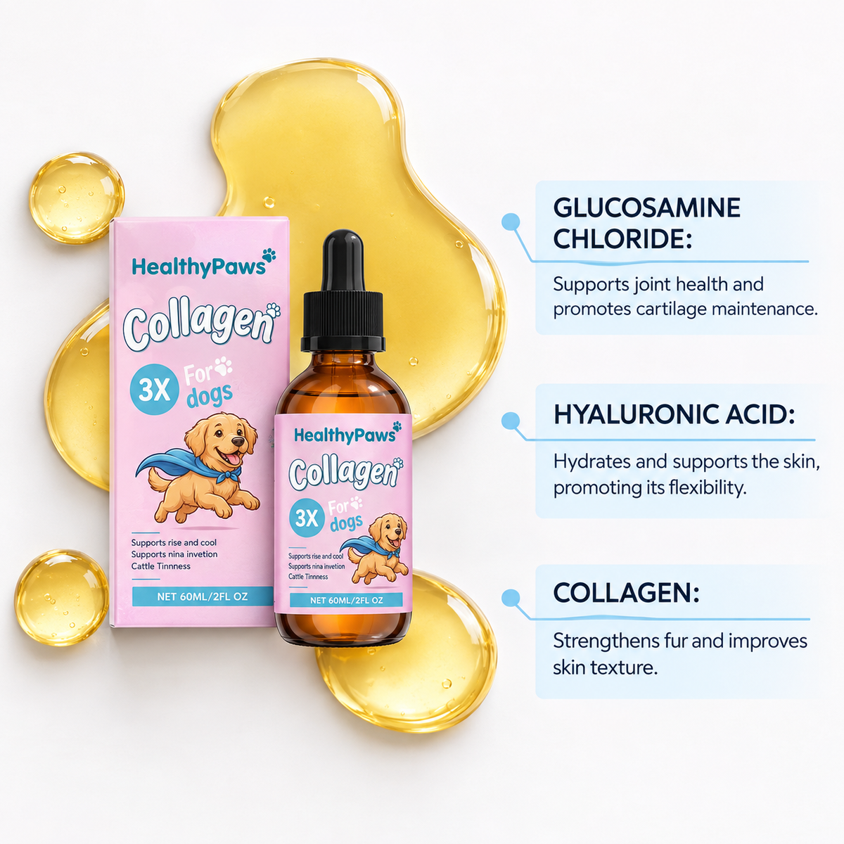 HealthyPaws Liquid Collagen 3x Drops